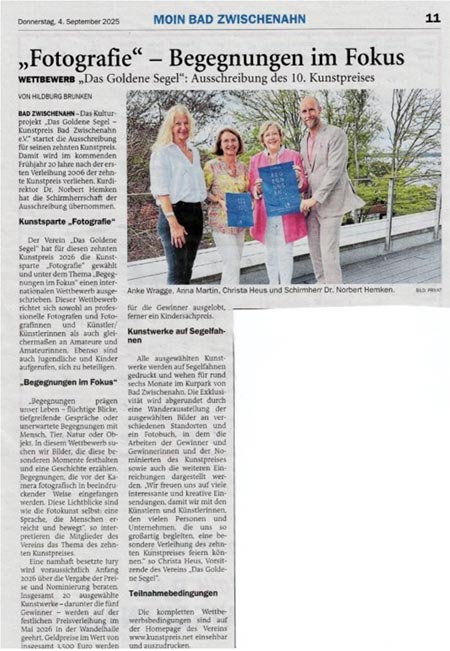 Goldenes Segel Pressespiegel Goldenes Segel Pressespiegel