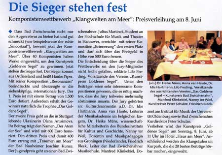 Goldenes Segel Pressespiegel