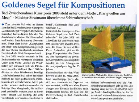 Goldenes Segel Pressespiegel