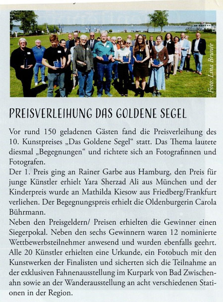 Goldenes Segel Pressespiegel Goldenes Segel Pressespiegel